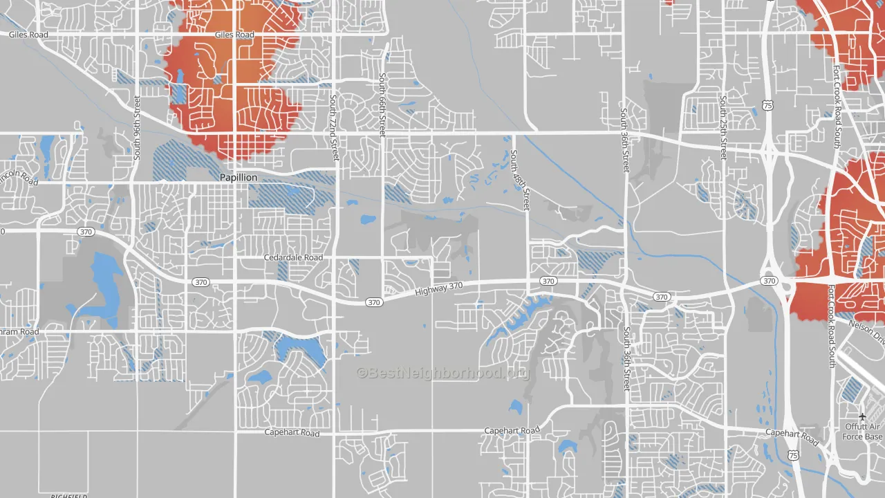 Transit Grade map of 68133, NE