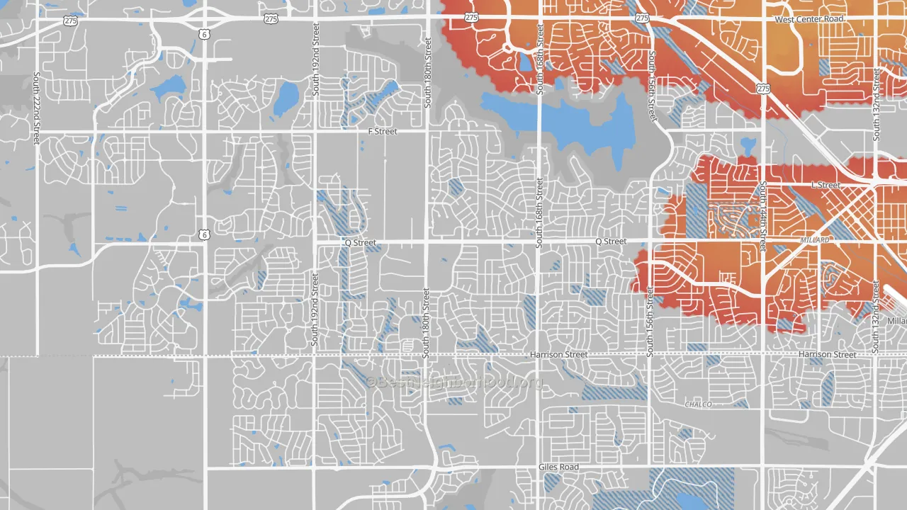 Transit Grade map of 68135, NE