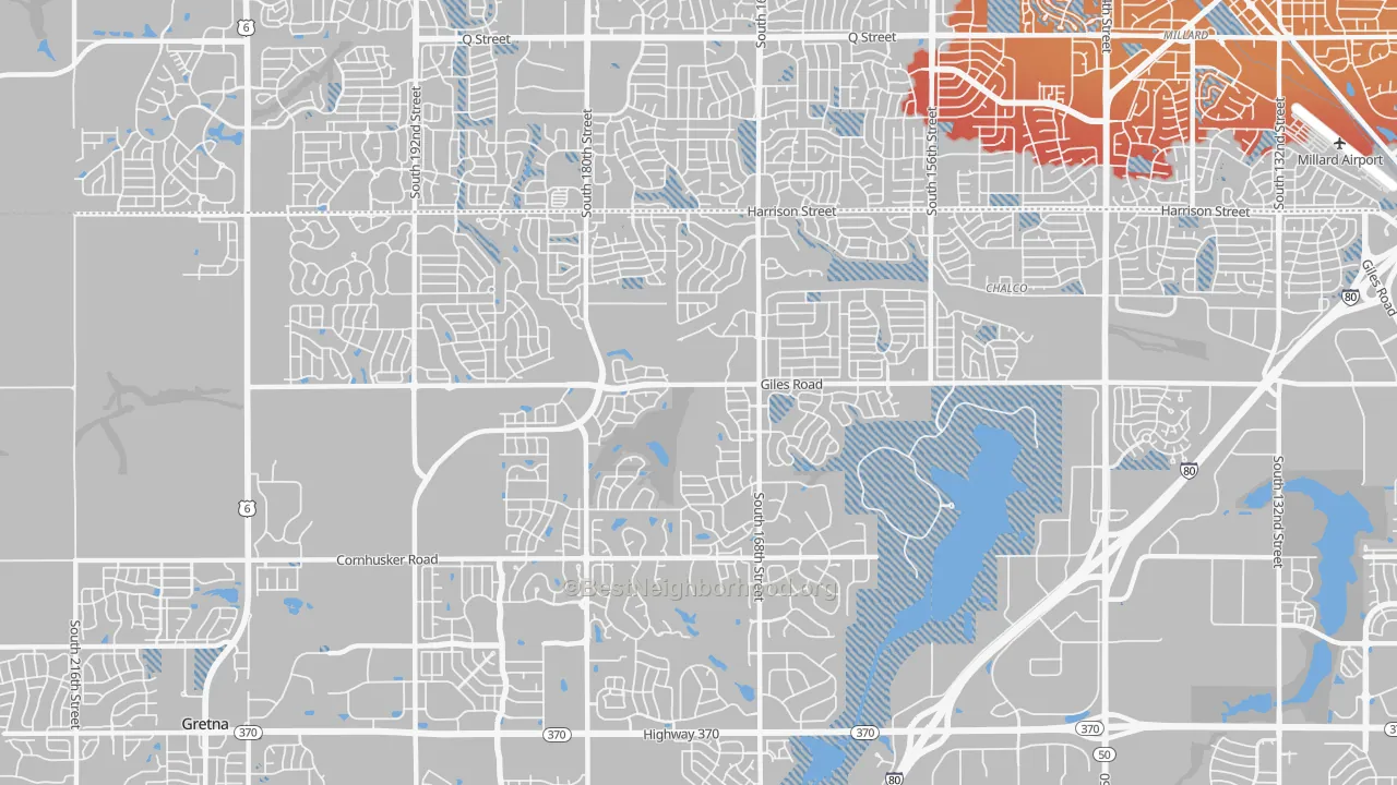 Transit Grade map of 68136, NE