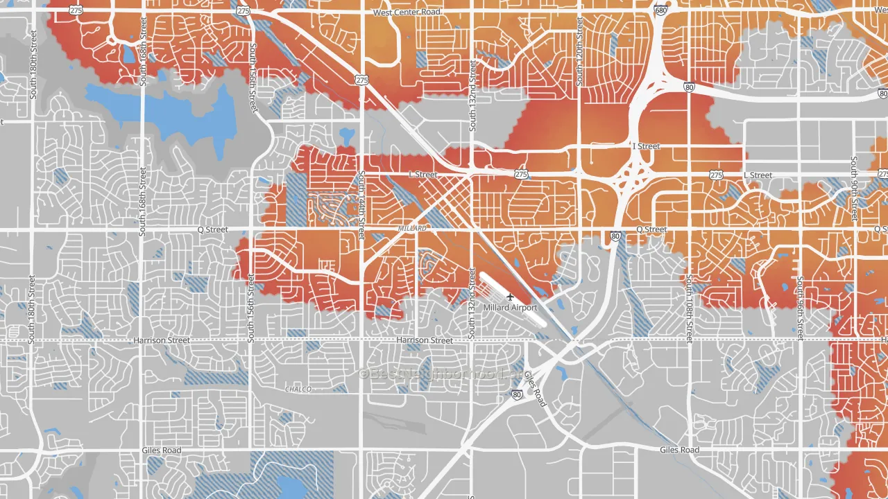 Transit Grade map of 68137, NE