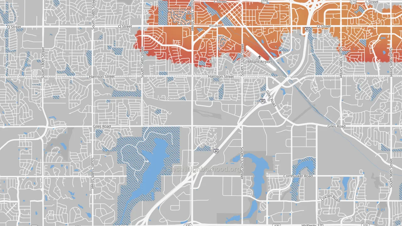 Transit Grade map of 68138, NE