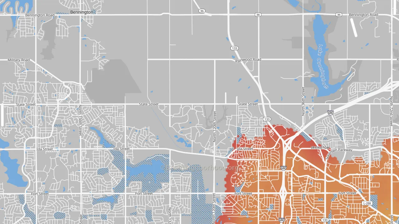 Transit Grade map of 68142, NE