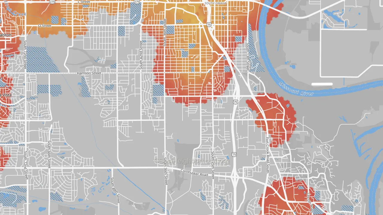 Transit Grade map of 68147, NE