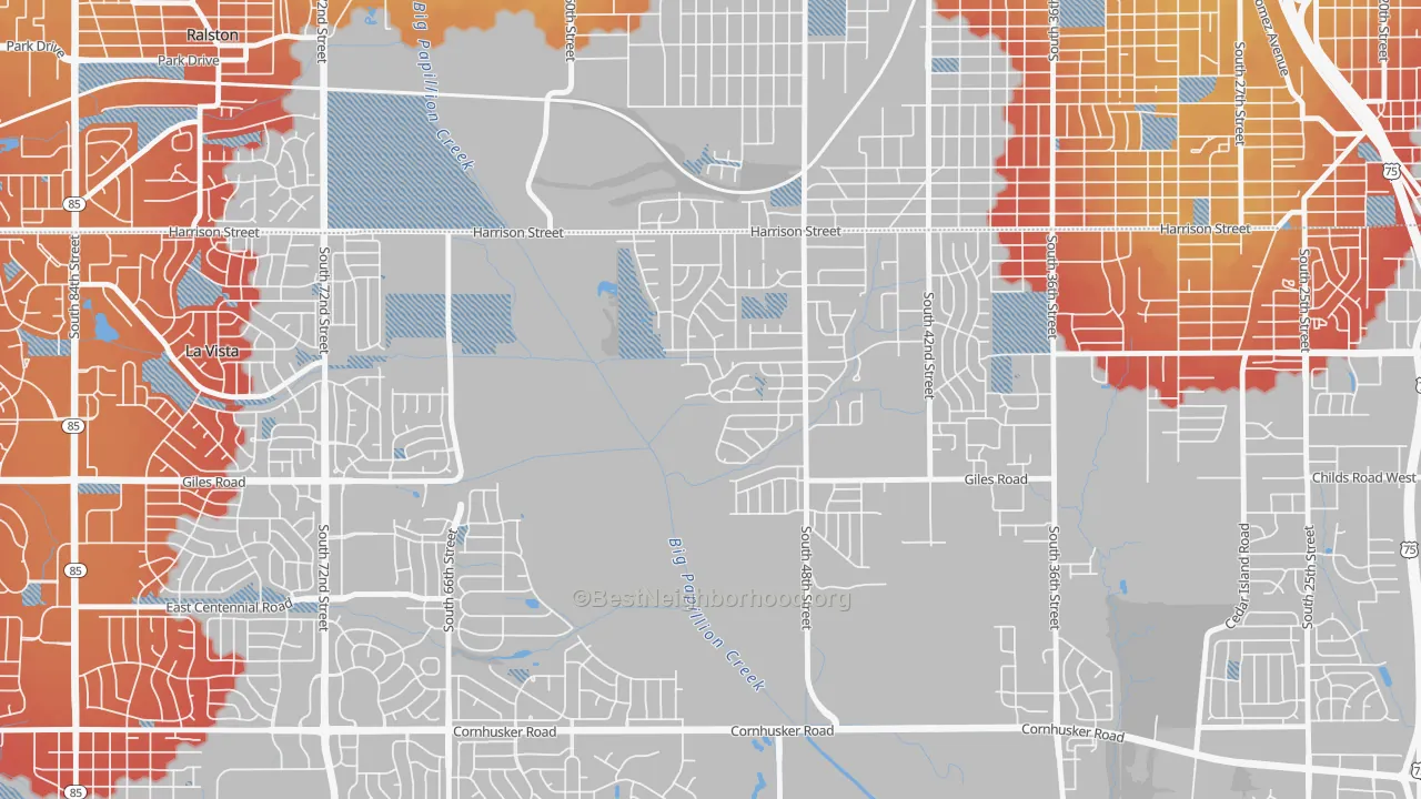 Transit Grade map of 68157, NE