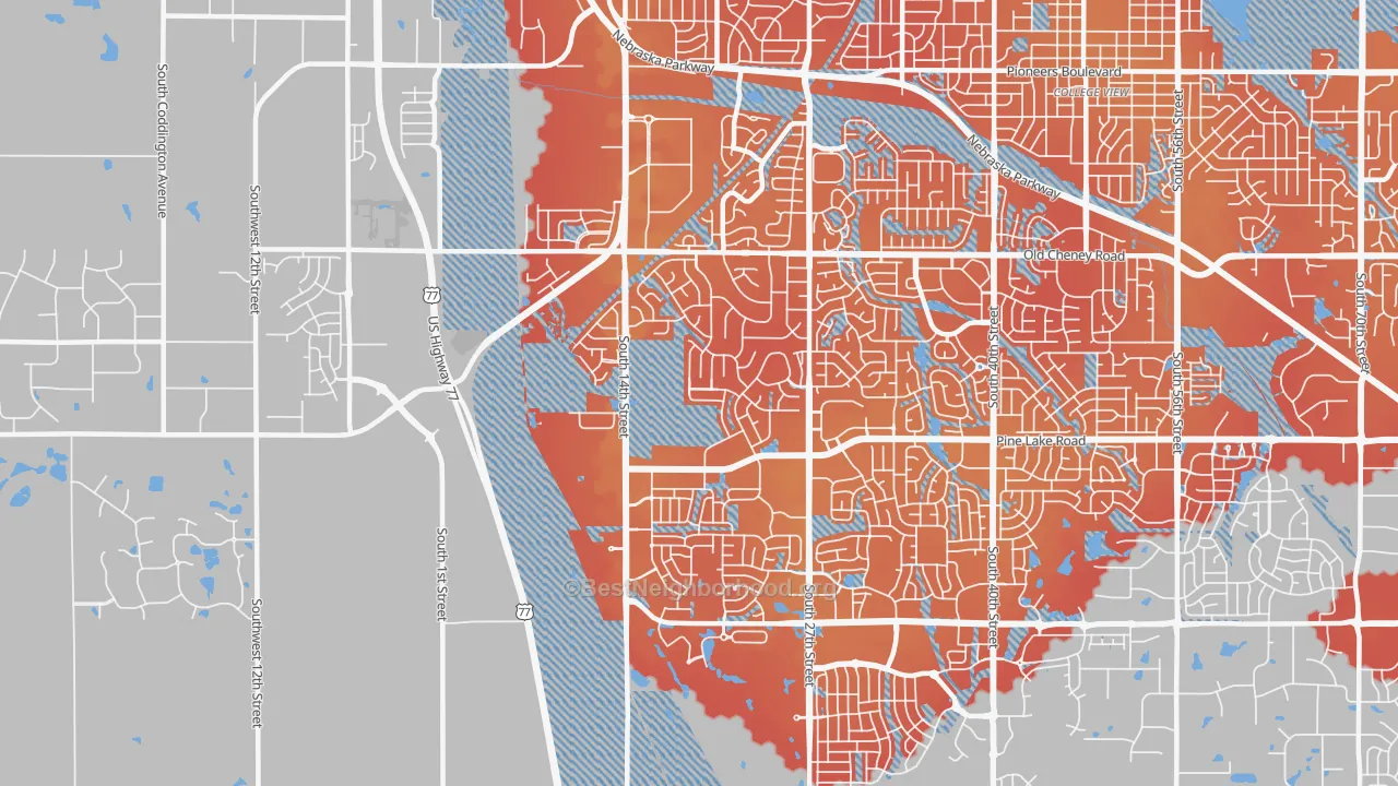 Transit Grade map of 68512, NE