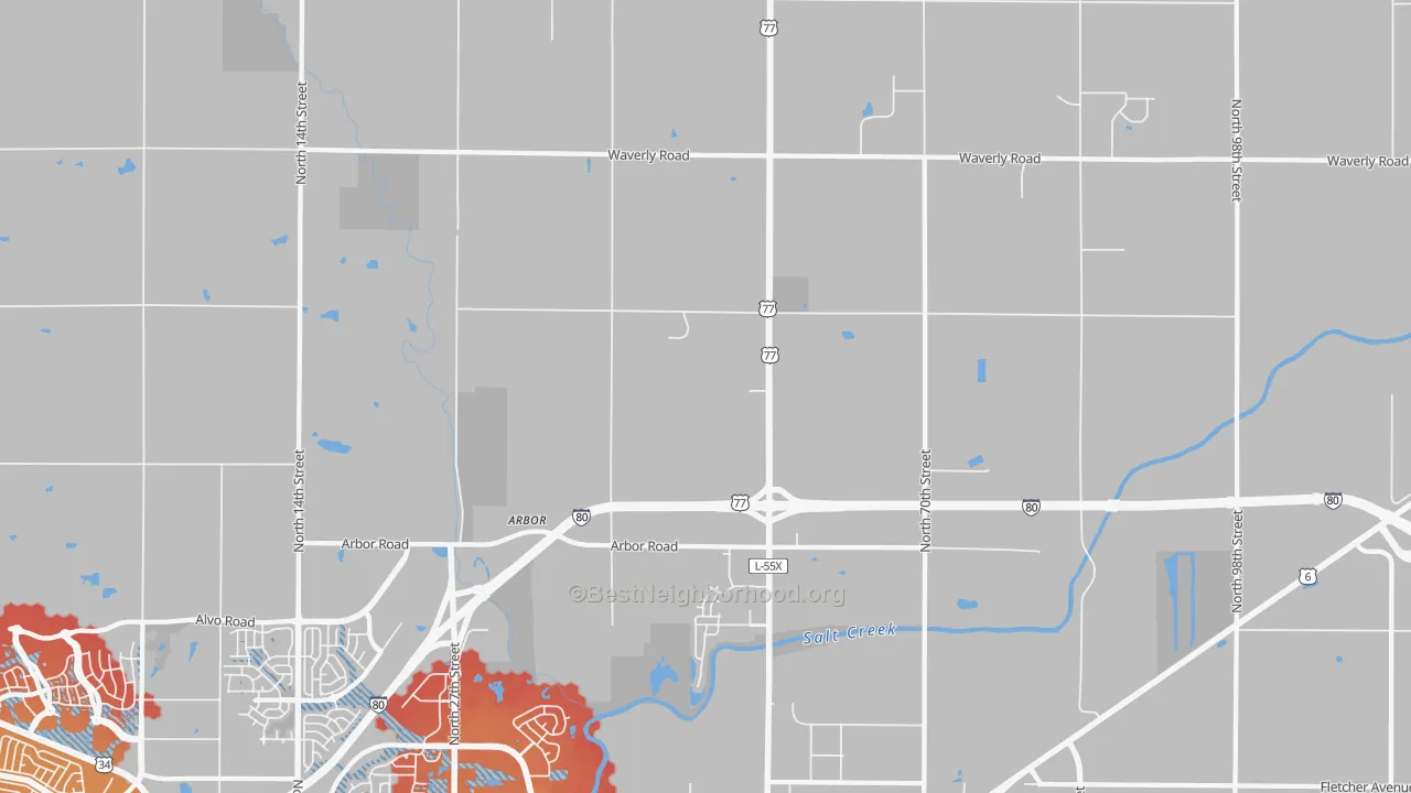 Transit Grade map of 68514, NE