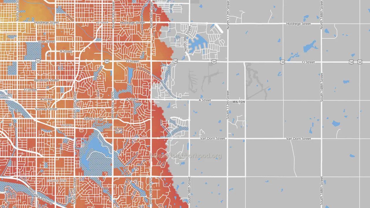 Transit Grade map of 68520, NE