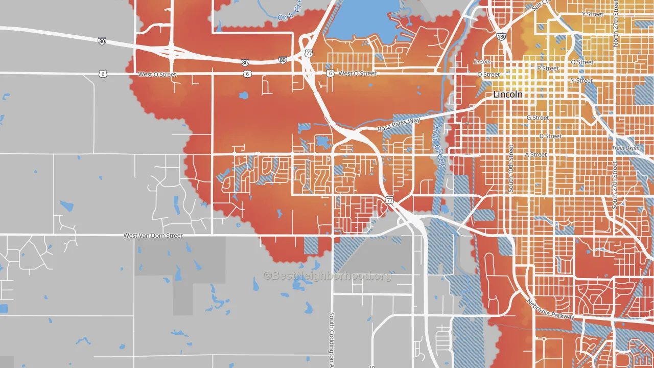 Transit Grade map of 68522, NE