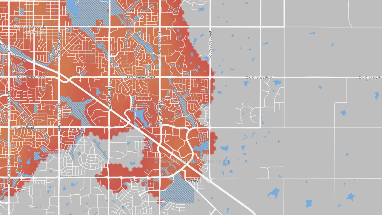 Transit Grade map of 68526, NE