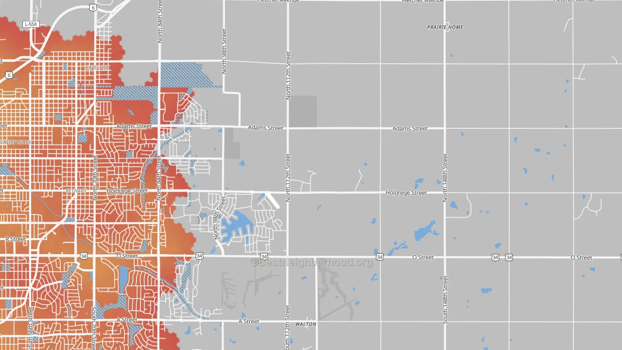 Transit Grade map of 68527, NE