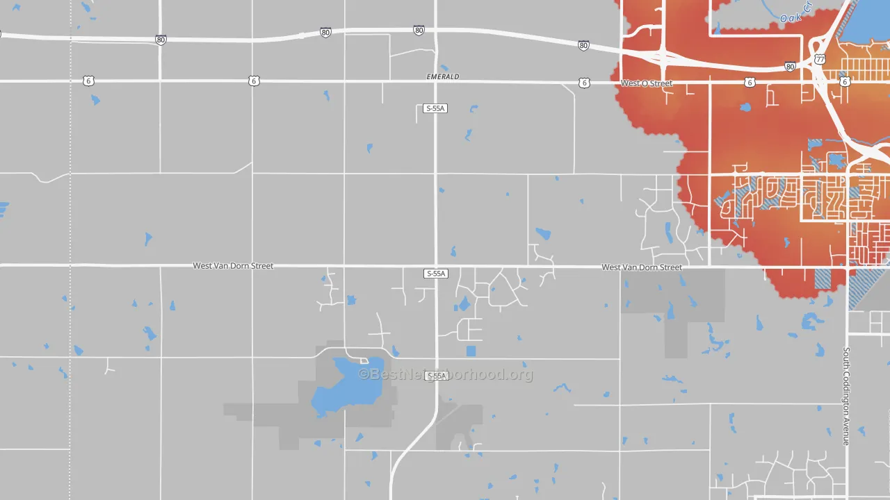 Transit Grade map of 68532, NE