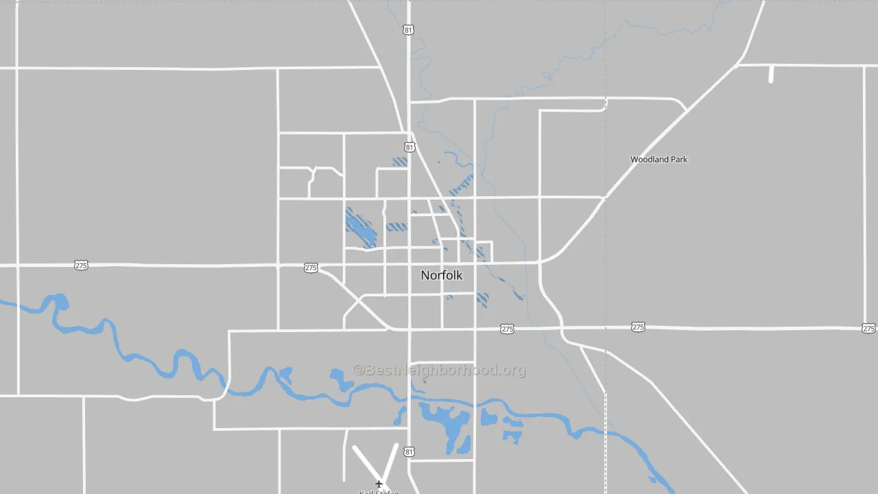 Transit Grade map of 68701, NE