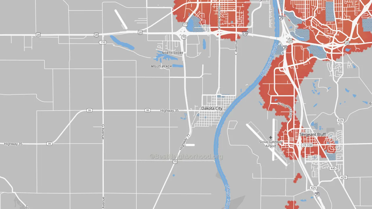 Transit Grade map of 68731, NE