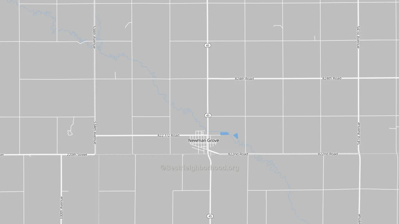 Transit Grade map of 68758, NE