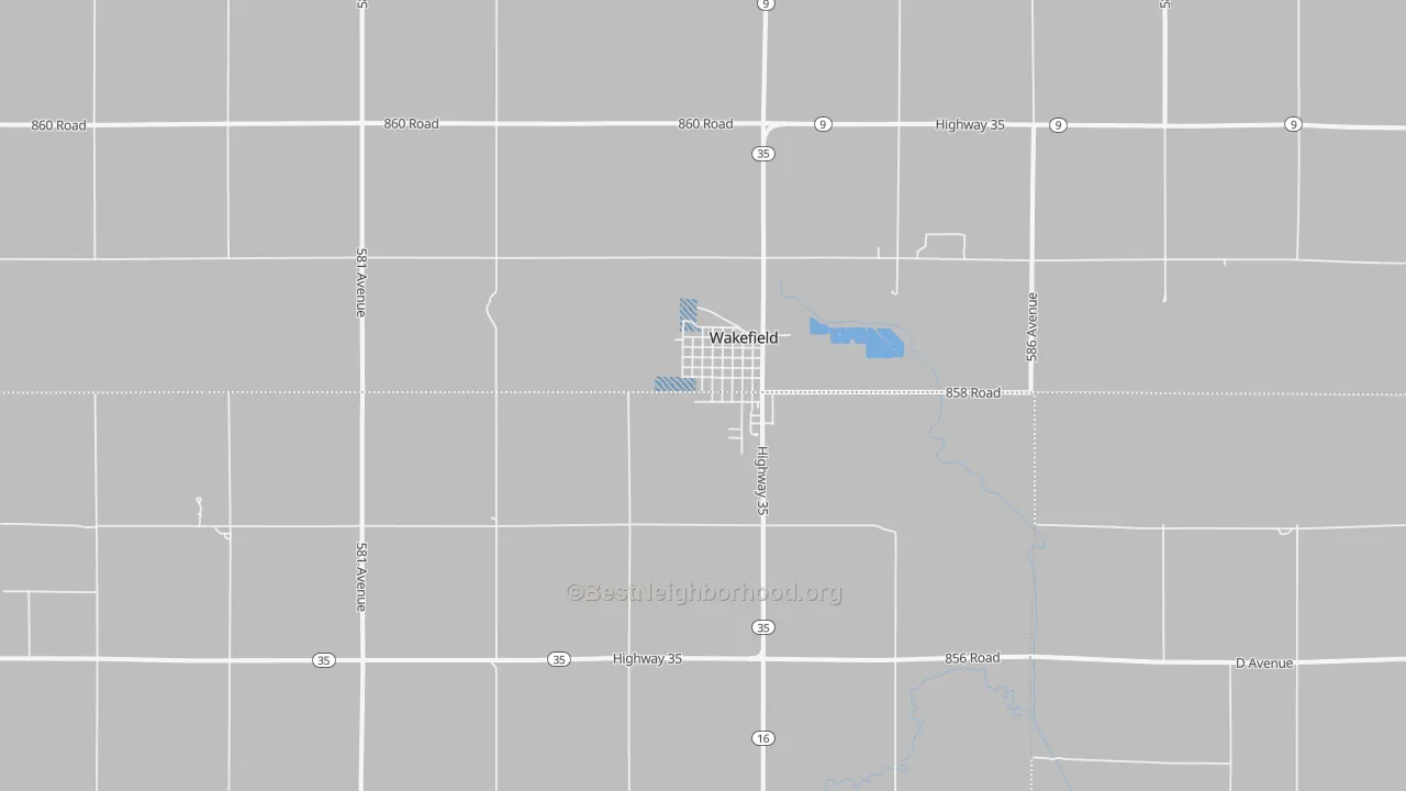 Transit Grade map of 68784, NE