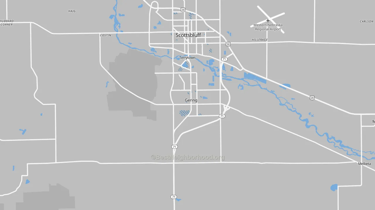 Transit Grade map of 69341, NE