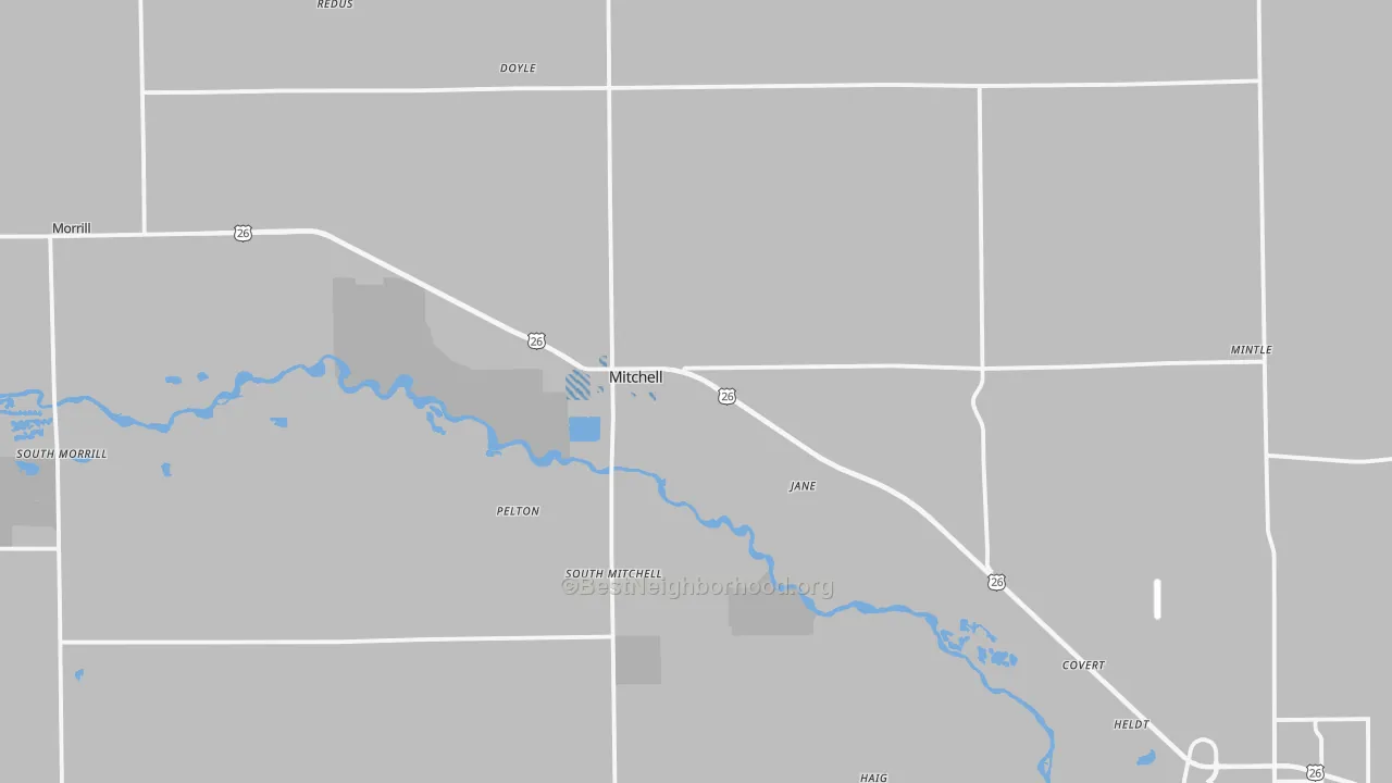 Transit Grade map of 69357, NE