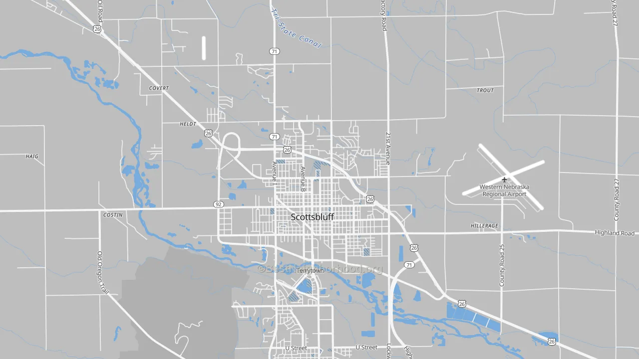 Transit Grade map of 69361, NE