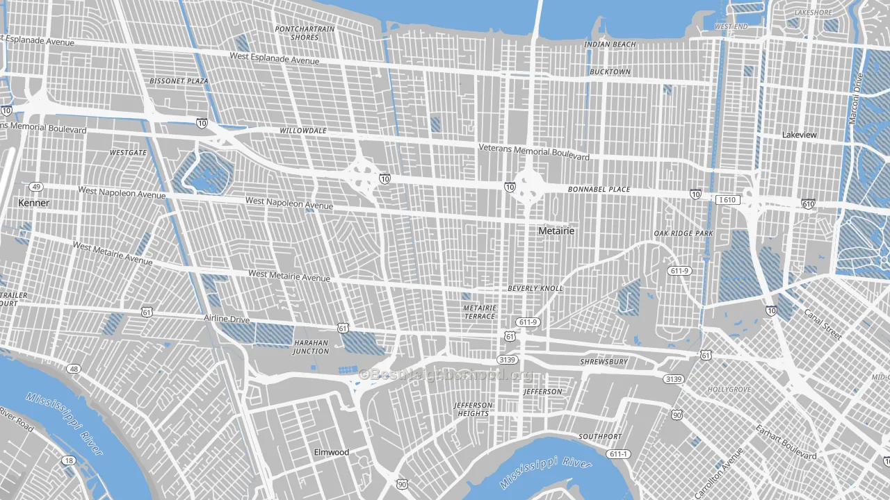 Transit Grade map of 70001, LA