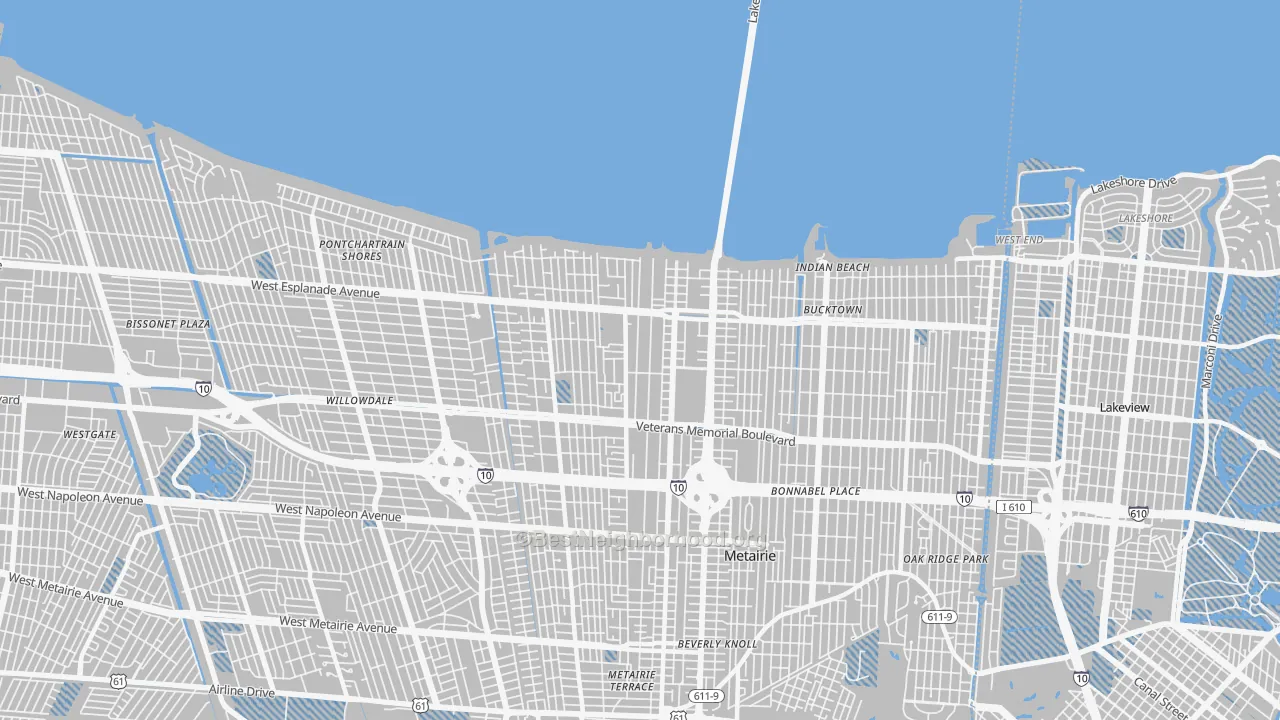 Transit Grade map of 70002, LA