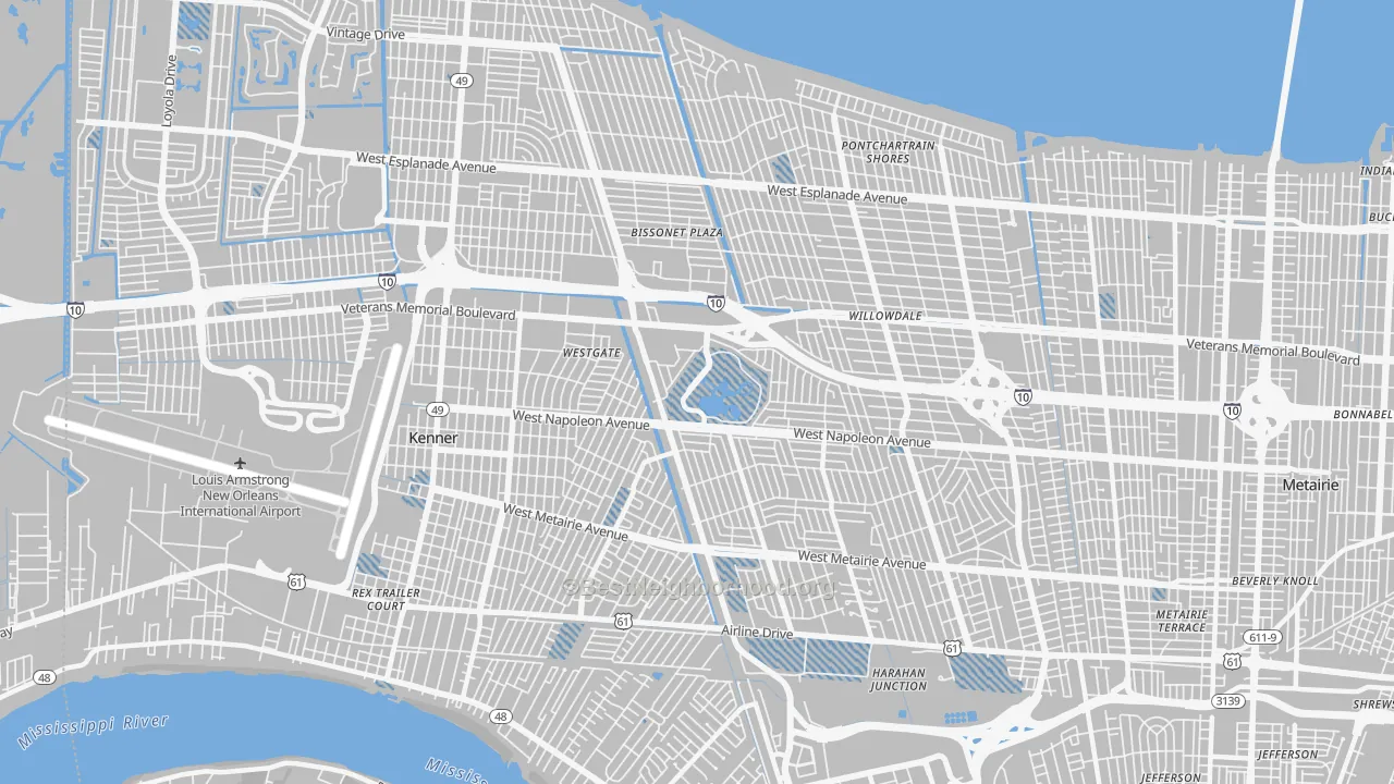 Transit Grade map of 70003, LA