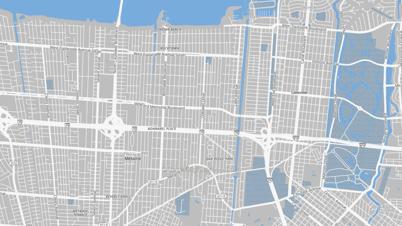 Transit Grade map of 70005, LA