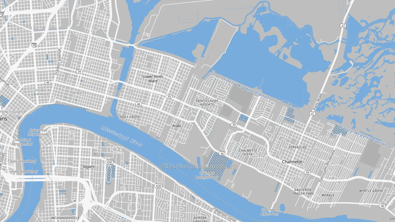 Transit Grade map of 70032, LA