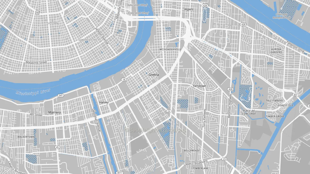 Transit Grade map of 70053, LA