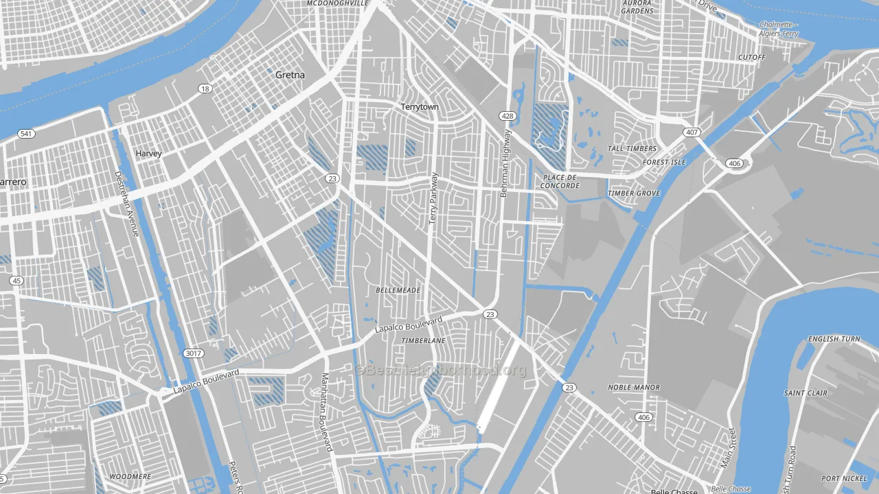 Transit Grade map of 70056, LA