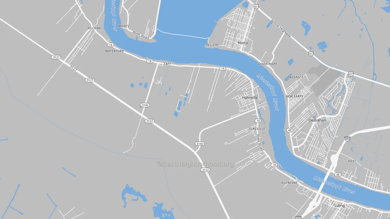 Transit Grade map of 70057, LA