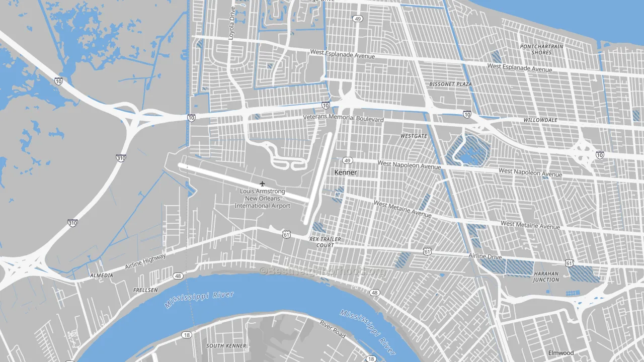 Transit Grade map of 70062, LA