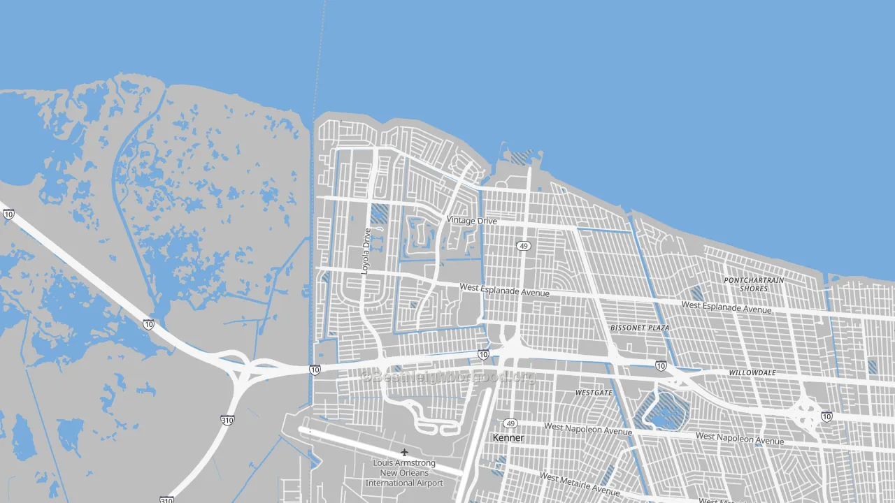 Transit Grade map of 70065, LA