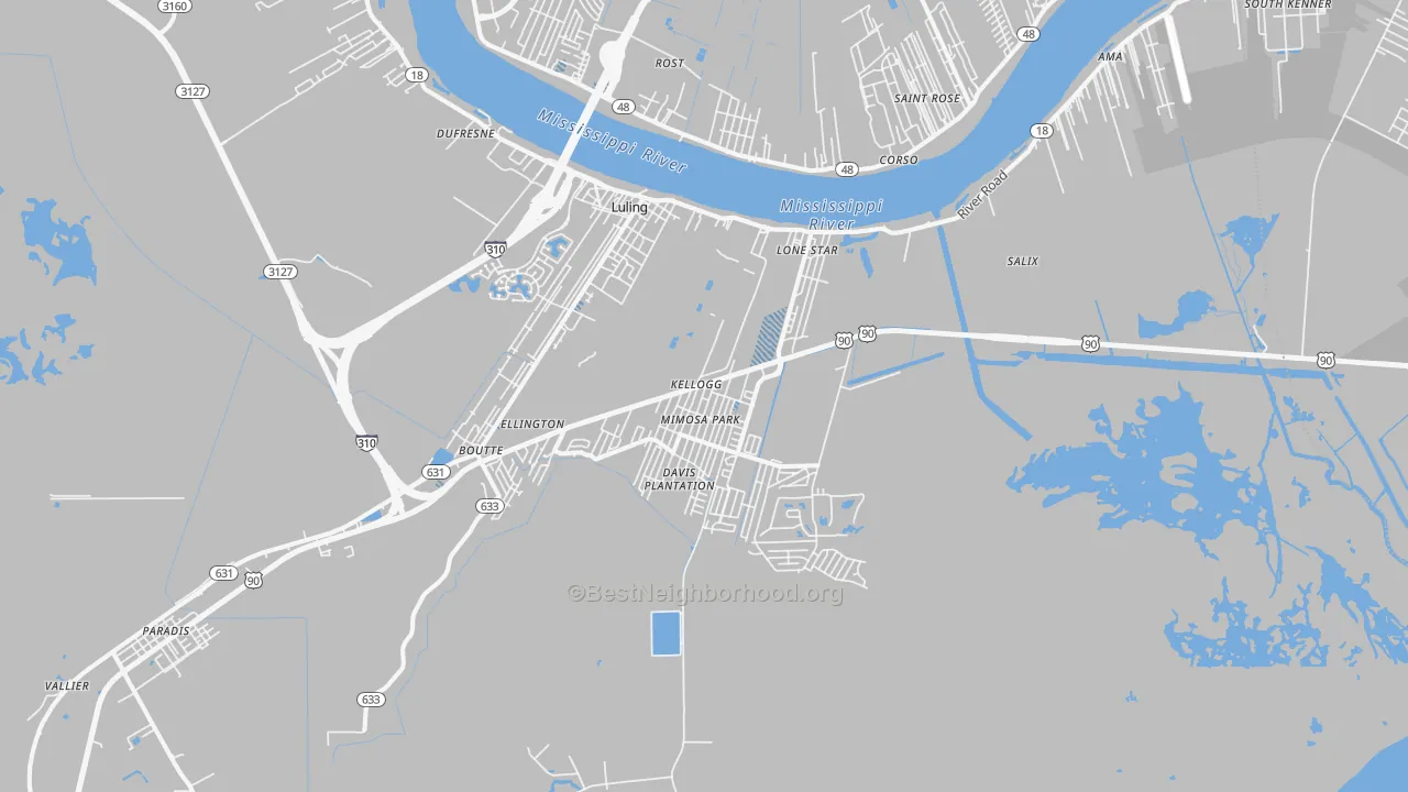 Transit Grade map of 70070, LA