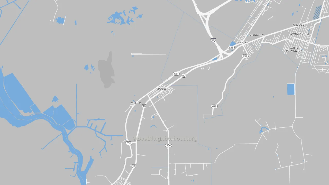 Transit Grade map of 70080, LA