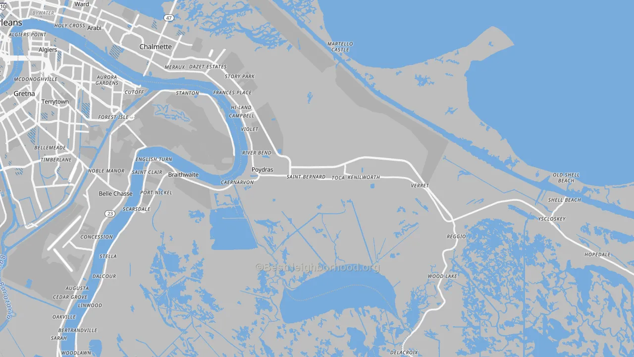Transit Grade map of 70085, LA