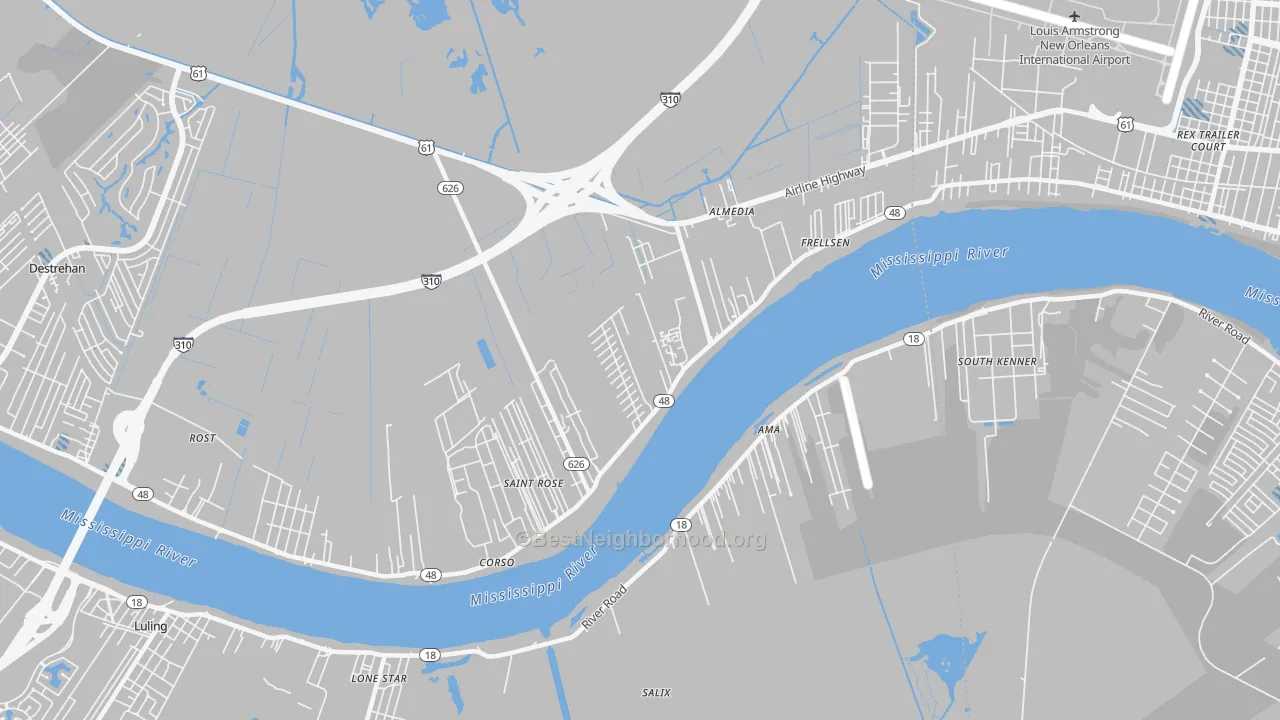 Transit Grade map of 70087, LA