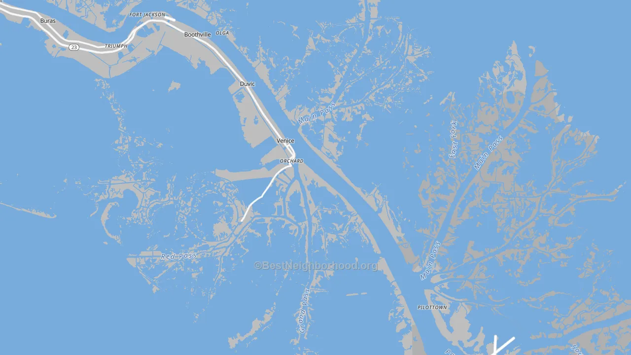 Transit Grade map of 70091, LA