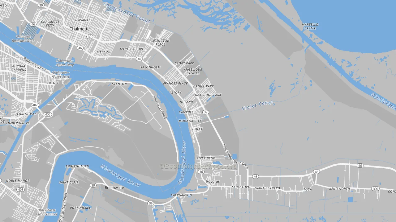 Transit Grade map of 70092, LA