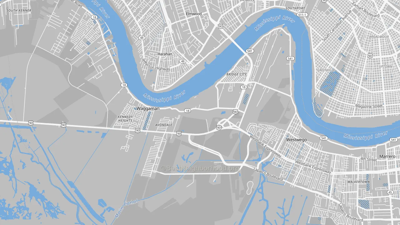 Transit Grade map of 70094, LA