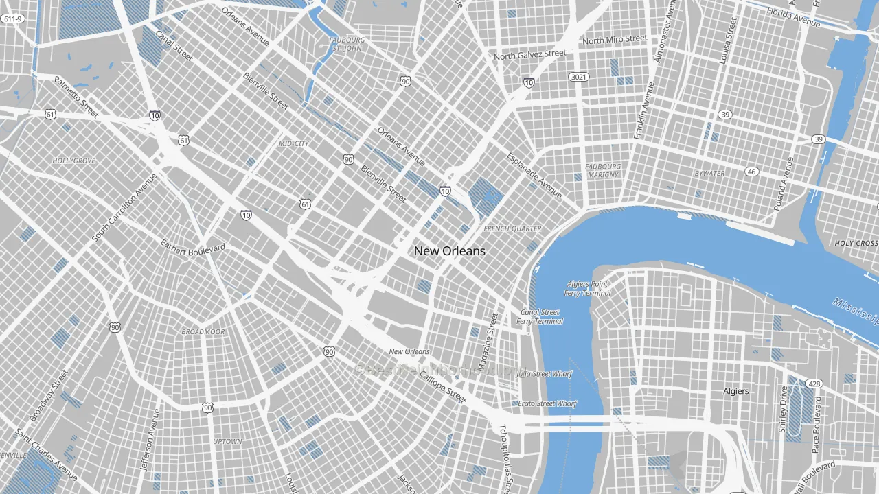 Transit Grade map of 70112, LA