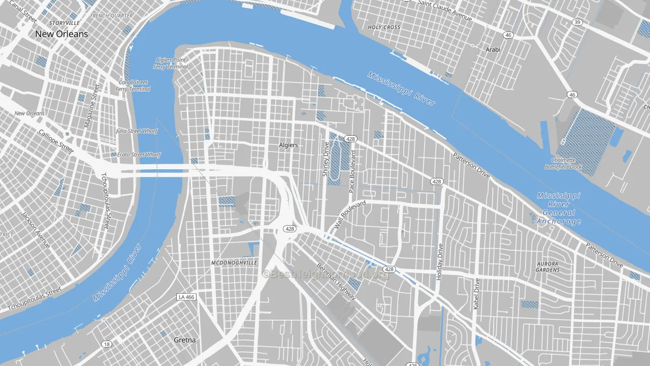 Transit Grade map of 70114, LA