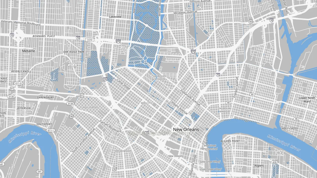 Transit Grade map of 70119, LA