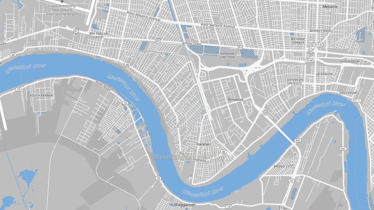 Transit Grade map of 70123, LA