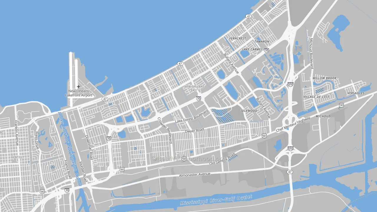 Transit Grade map of 70127, LA