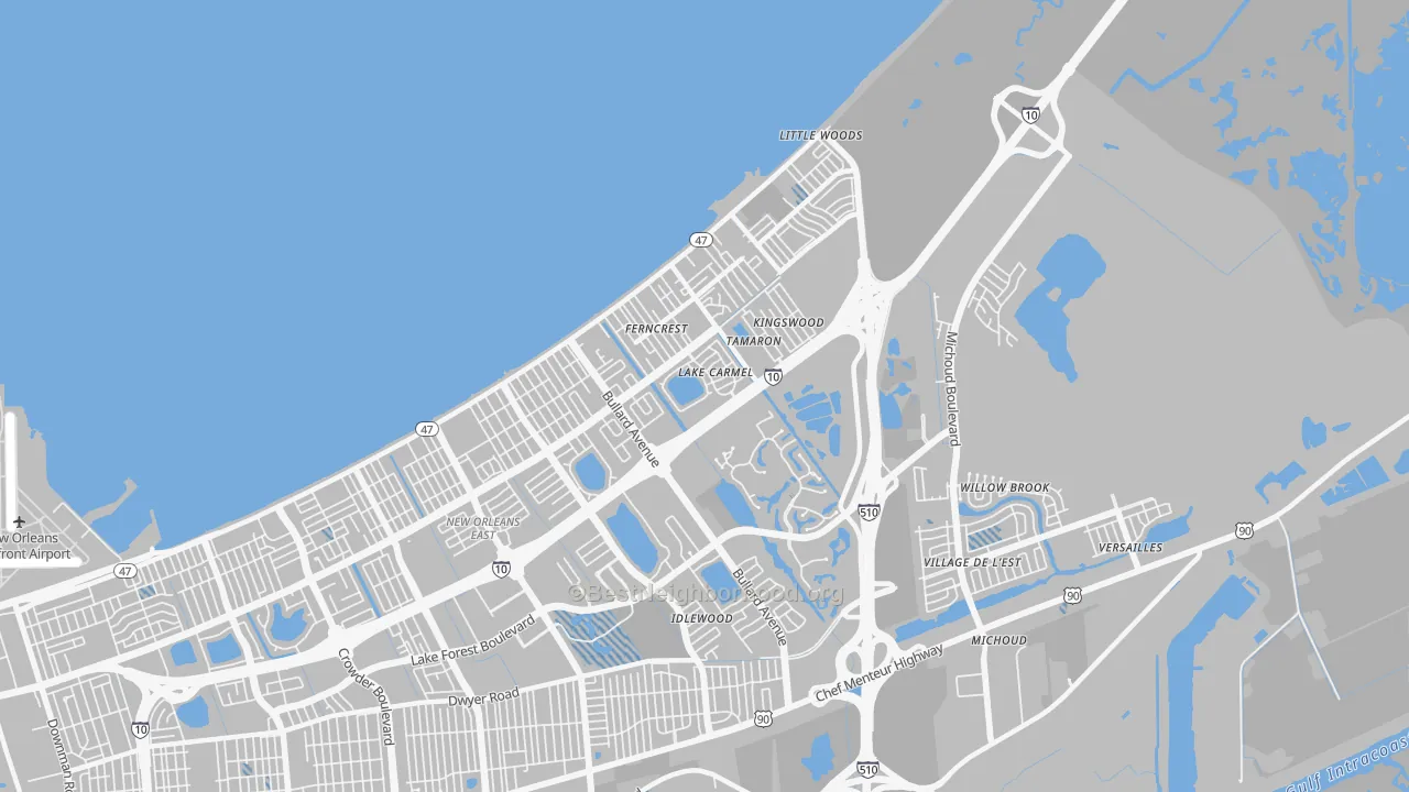 Transit Grade map of 70128, LA