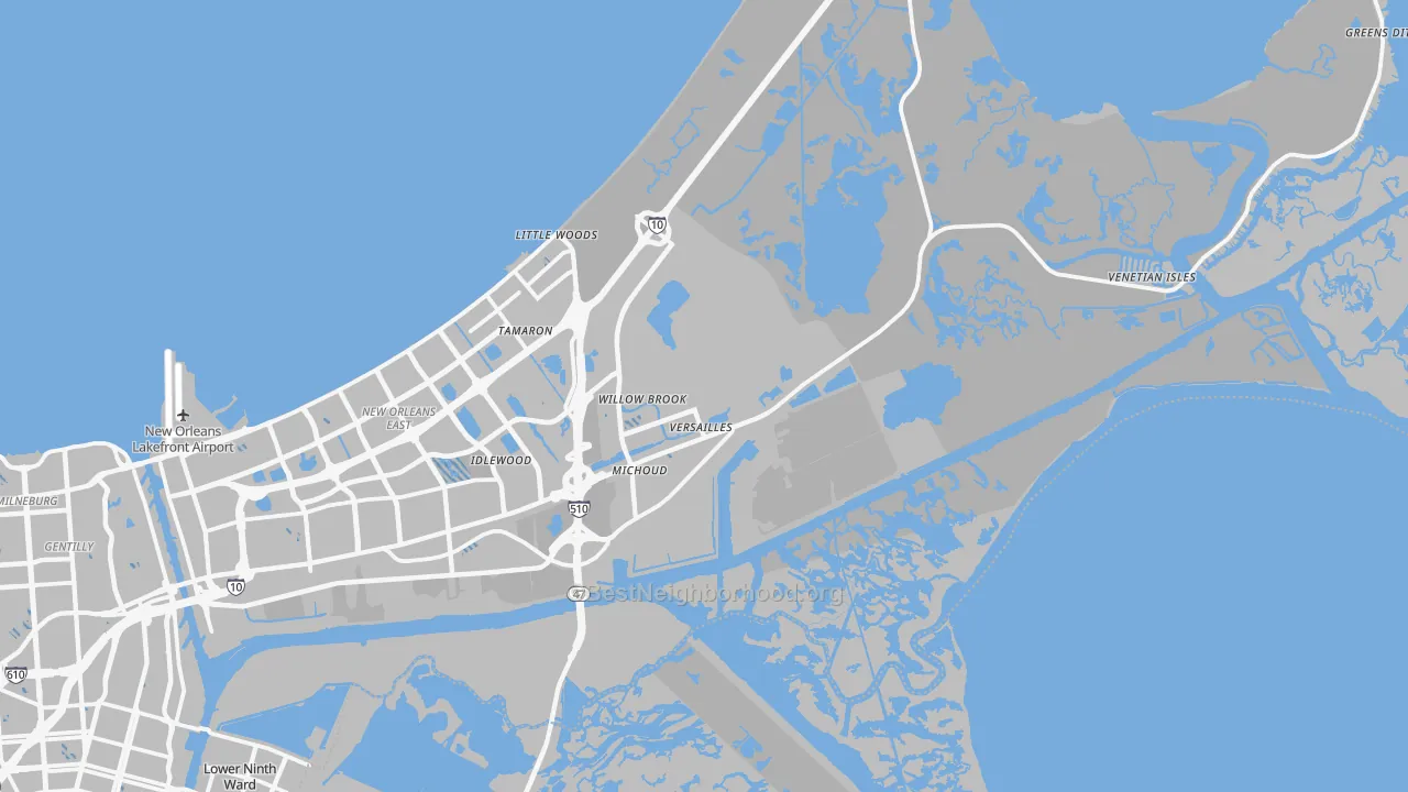 Transit Grade map of 70129, LA