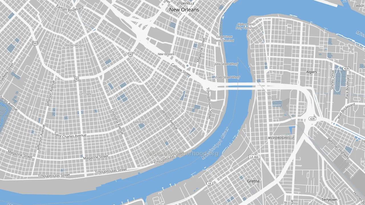 Transit Grade map of 70130, LA