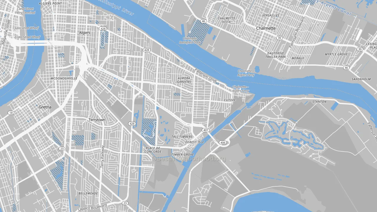 Transit Grade map of 70131, LA