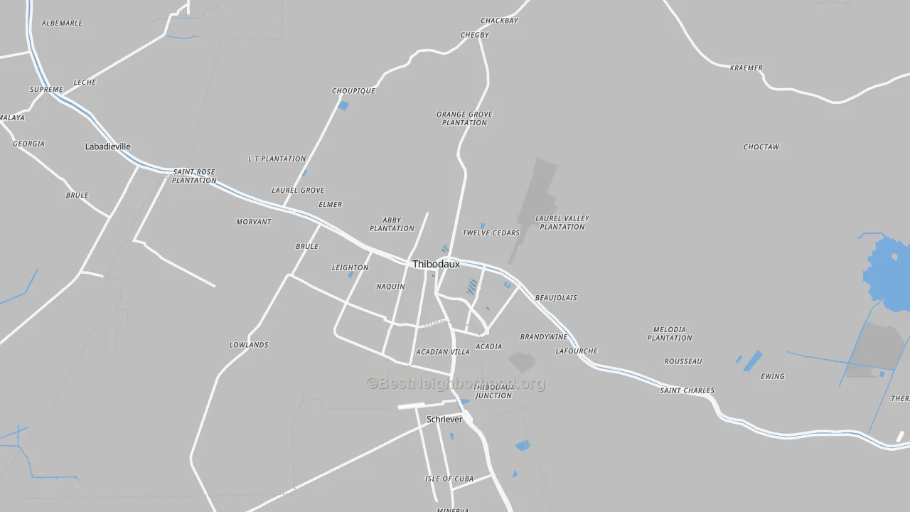 Transit Grade map of 70301, LA