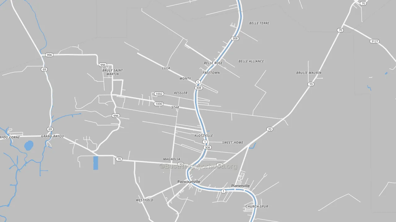 Transit Grade map of 70341, LA